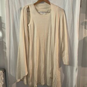 Calvin Klein Cream Open Front Cardigan & Dress